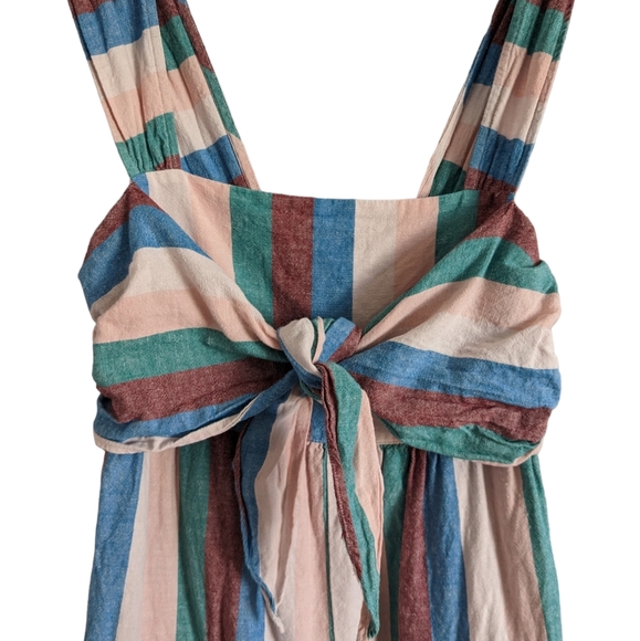 Madewell Cap-Sleeve Tie Jumpsuit in Flagstaff Stripe Linen cotton blend size 8 - Picture 6 of 12